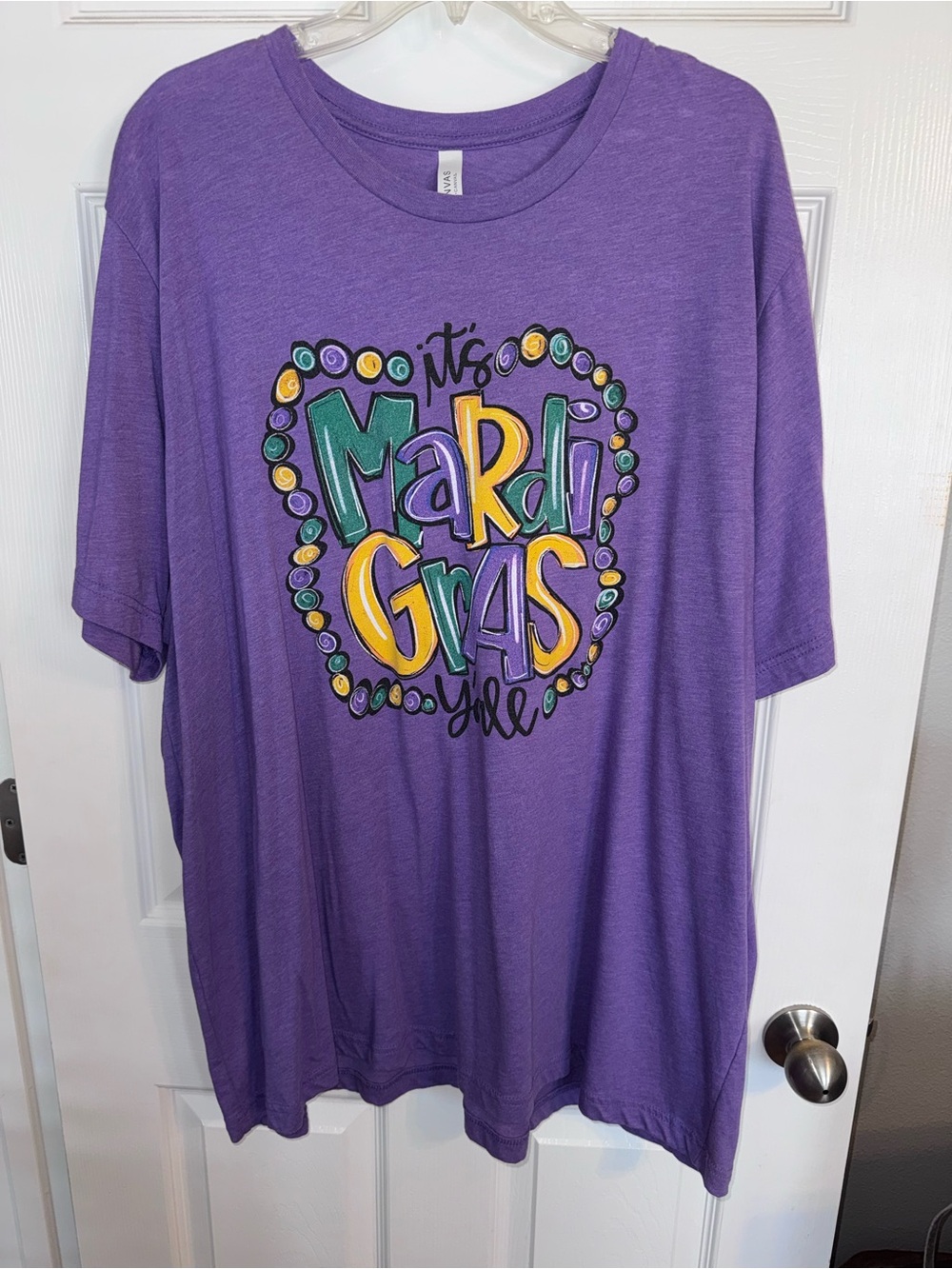 Bella Canvas Purple 'It's Mardi Gras Y'all' Short Sleeve Tee